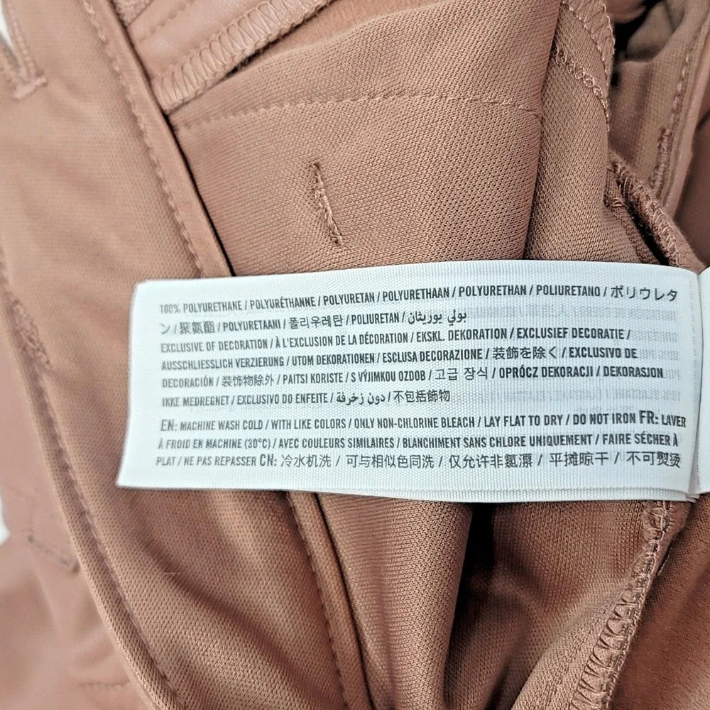 Abercrombie & Fitch The 90s Straight Ultra High Rise Vegan Leather Pants Sz 27/4 - Picture 10 of 10